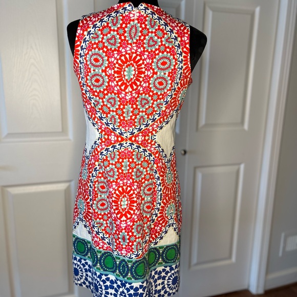 London Times Multi Colored Sheath Mini Dress Halter Neckline, Size 4 - Picture 6 of 14